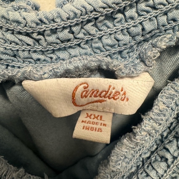 Candie's Light‎ Blue Denim Cold Shoulder Dress Women's Size XXL - Picture 3 of 4